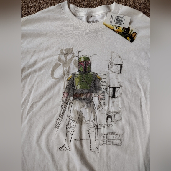 Star Wars Boba Fett Graphic Long Sleeve Shirt NWT - Picture 5 of 9